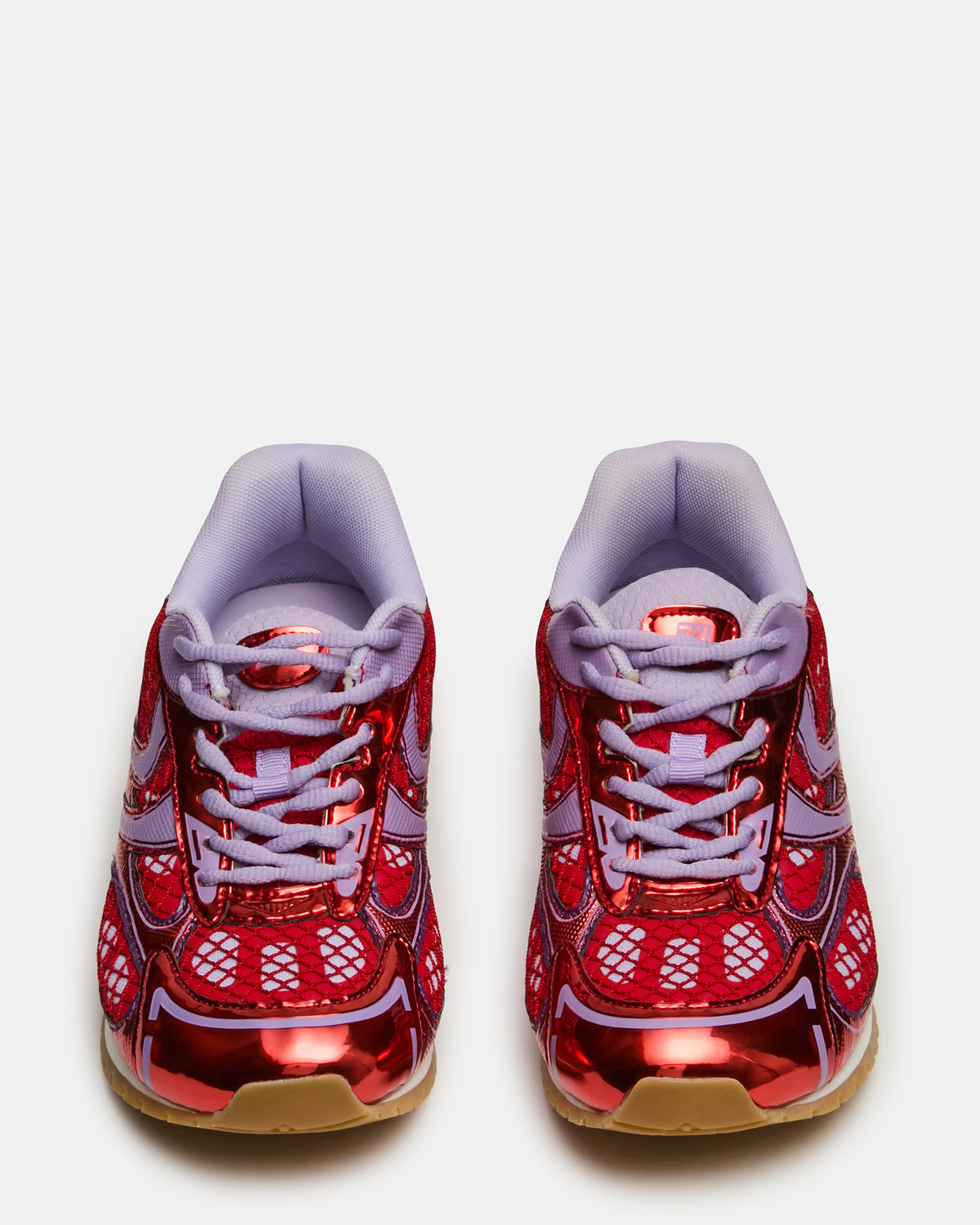 PAGER Red Multi Low-Top Lace-Up Mesh Women's Sneaker