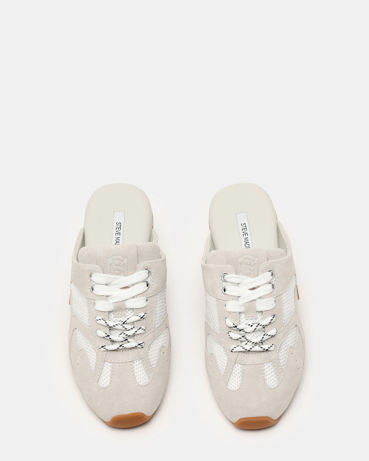 AZIEL MULE White Suede Low-Top Lace-Up Slip-On Women's Sneaker