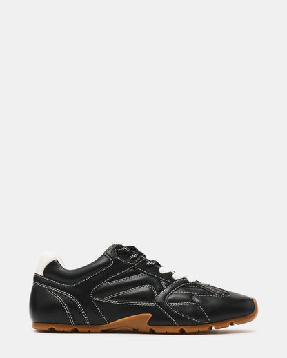 AZIEL Black Low-Top Lace-Up Women's Sneakers