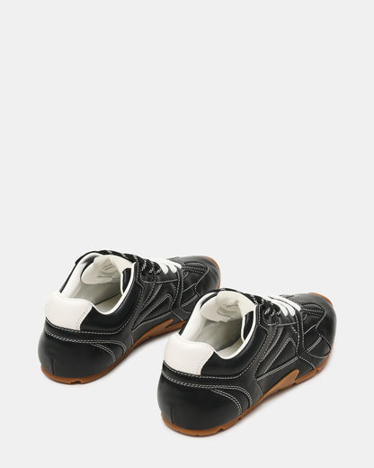 AZIEL Black Low-Top Lace-Up Women's Sneakers