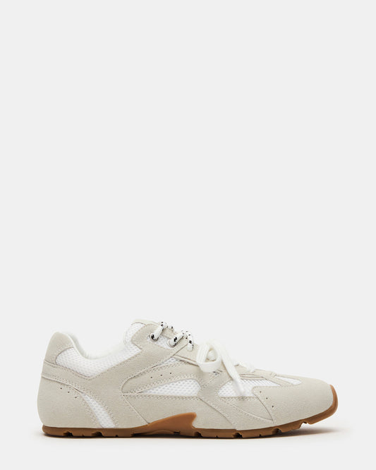 AZIEL White Low-Top Lace-Up Women's Sneakers