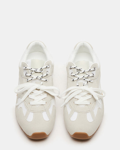AZIEL White Low-Top Lace-Up Women's Sneakers