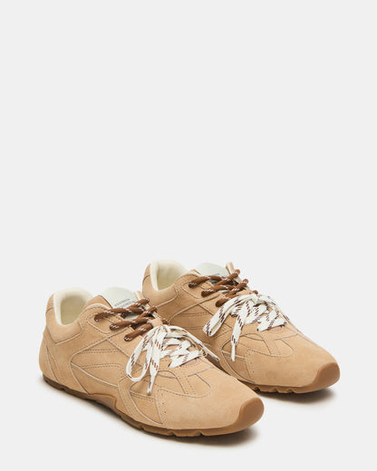AZIEL Sand Suede Low-Top Lace-Up Women's Sneakers