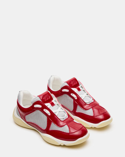 DUSTIN Red Mesh Lace-Up Low-Top Women's Sneaker