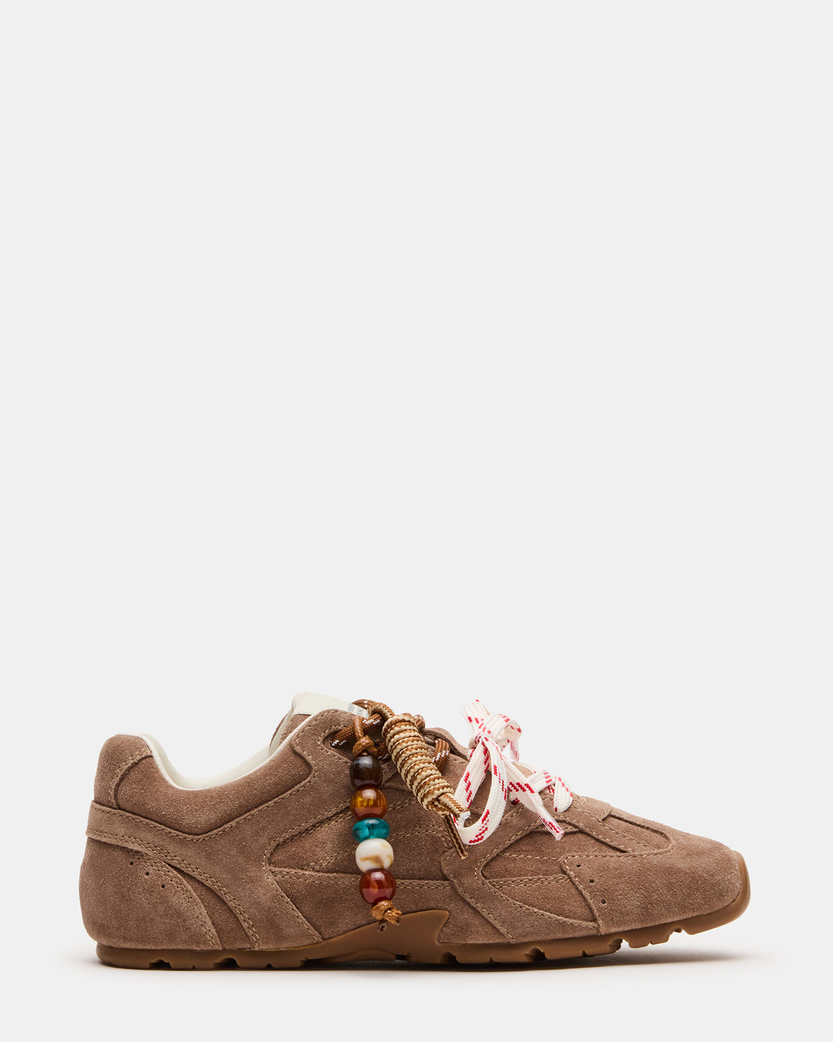 AZIEL Charm Taupe Suede Low-Top Lace-Up Women's Sneakers