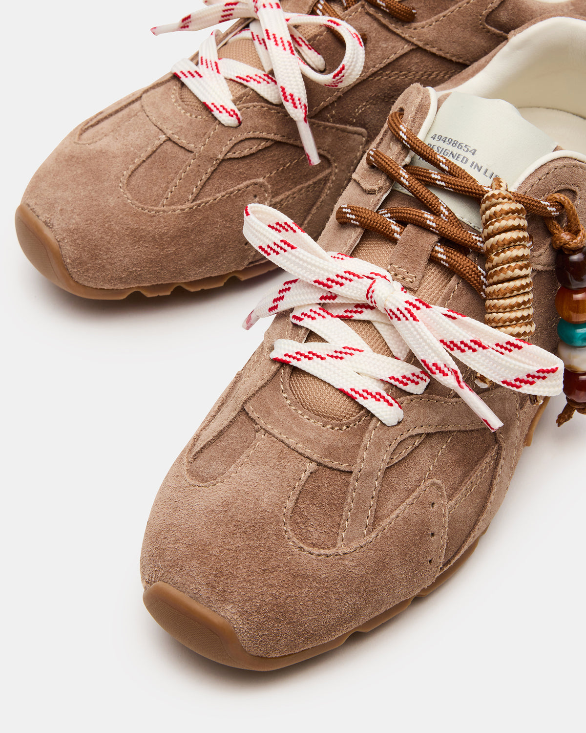 AZIEL Charm Taupe Suede Low-Top Lace-Up Women's Sneakers