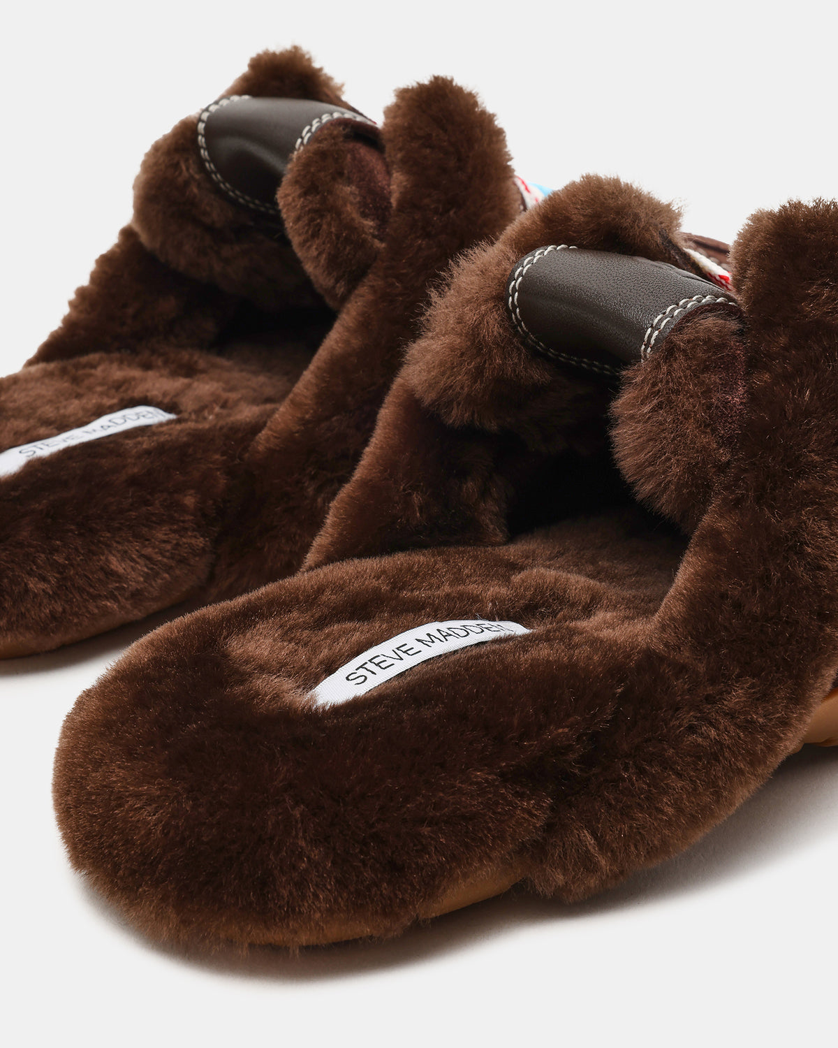 AZIEL MULE Faux Fur Chocolate Brown Suede Low-Top Lace-Up Slip-On Women's Sneaker