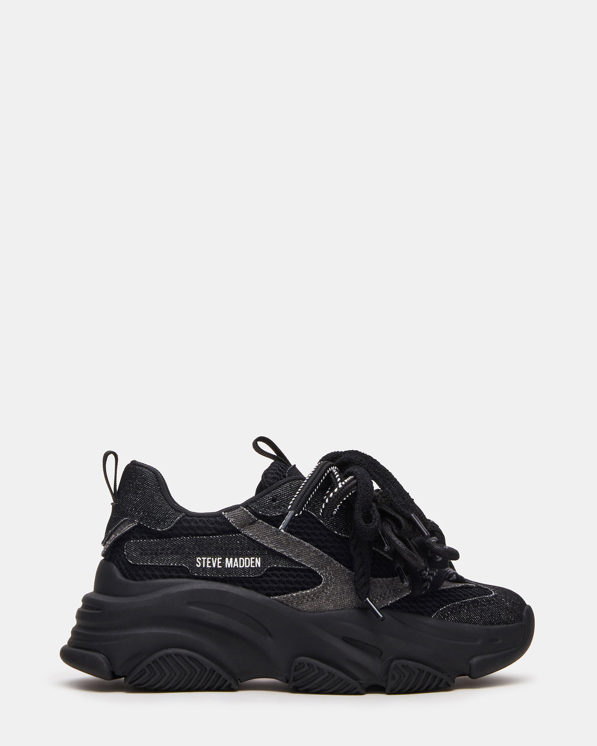 PRYCE Black Low-Top Lace-Up Chunky Platform Women's Sneaker