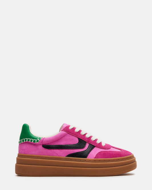 DODGE Pink Multi Low-Top Platform Women's Sneaker
