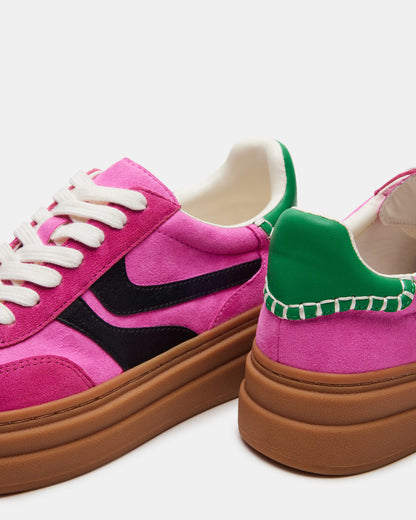 DODGE Pink Multi Low-Top Platform Women's Sneaker