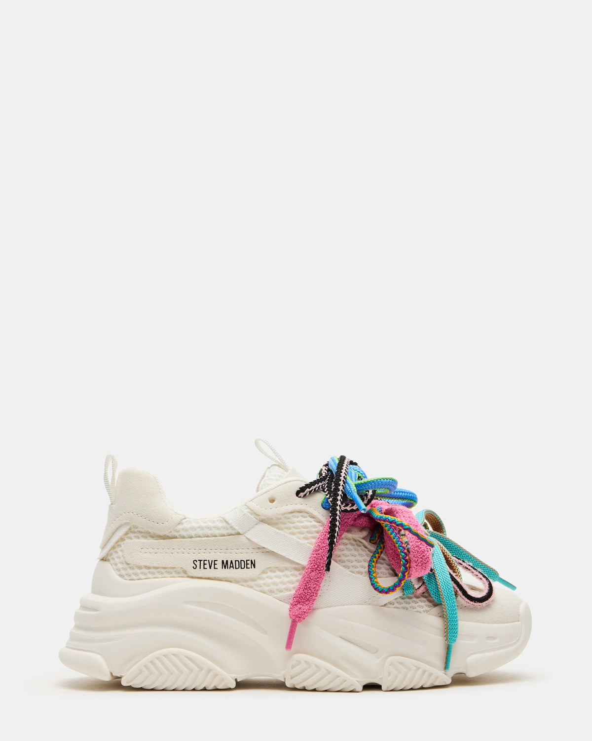 PRYCE White Low-Top Lace-Up Chunky Platform Women's Sneaker