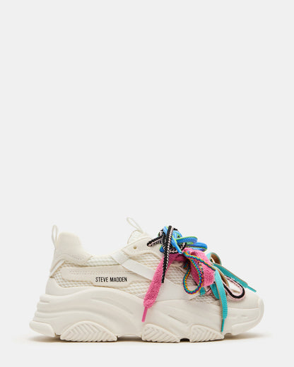 PRYCE White Low-Top Lace-Up Chunky Platform Women's Sneaker