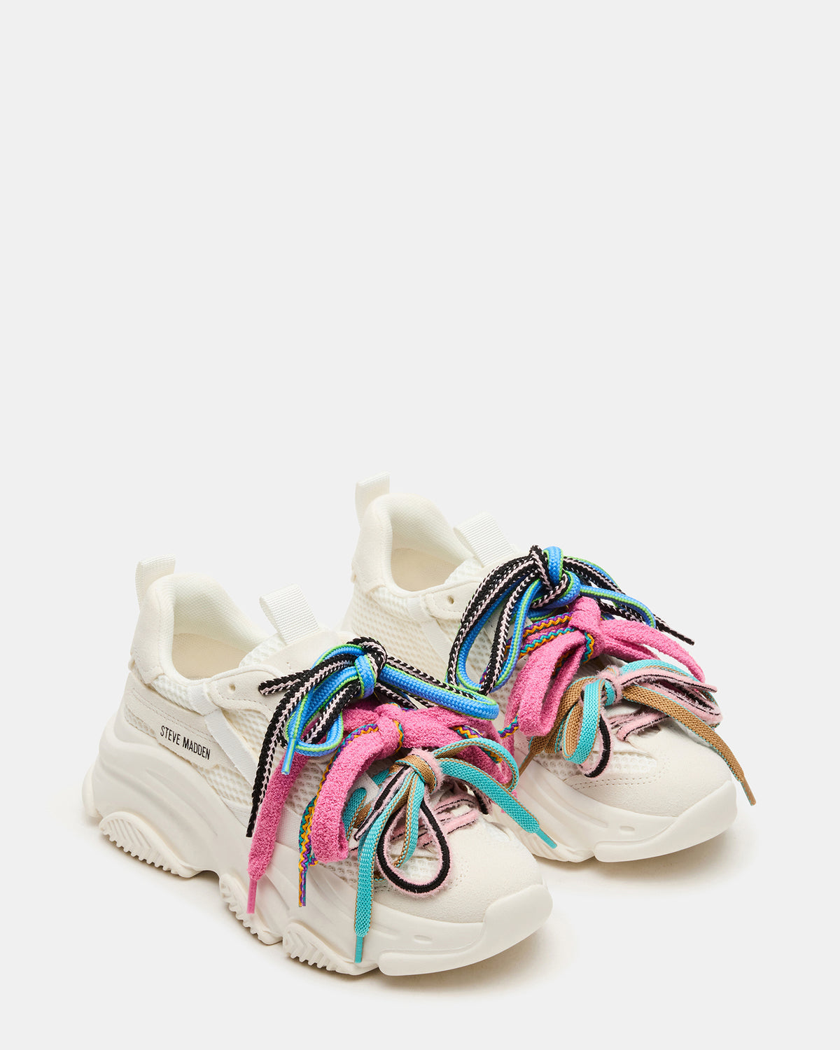 PRYCE White Low-Top Lace-Up Chunky Platform Women's Sneaker