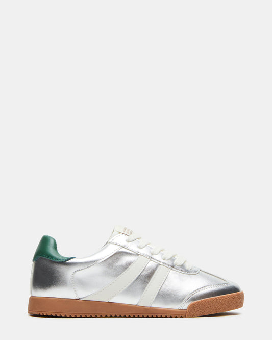 HUDSIN Silver Multi Women's Lace-Up Low-Top Sneaker