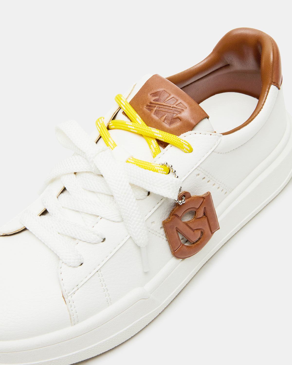 MARVIN White/Tan Low-Top Lace-Up Women's Sneaker