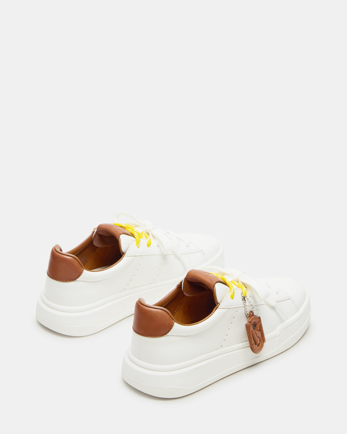 MARVIN White/Tan Low-Top Lace-Up Women's Sneaker