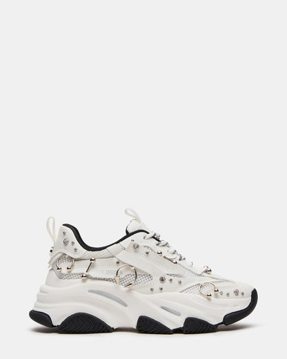 POSSESSION Piercing White Platform Lace-Up Women's Sneaker