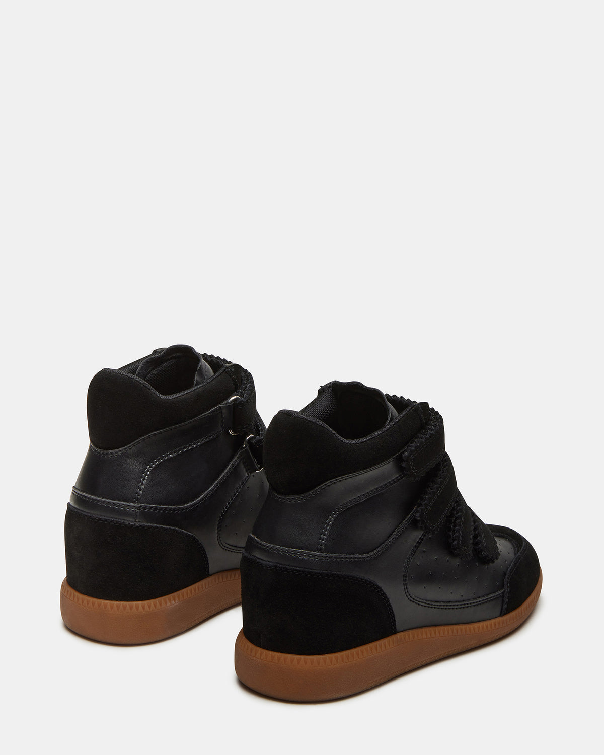 MUSTANG Black Suede Women's High-Top Velcro Sneaker