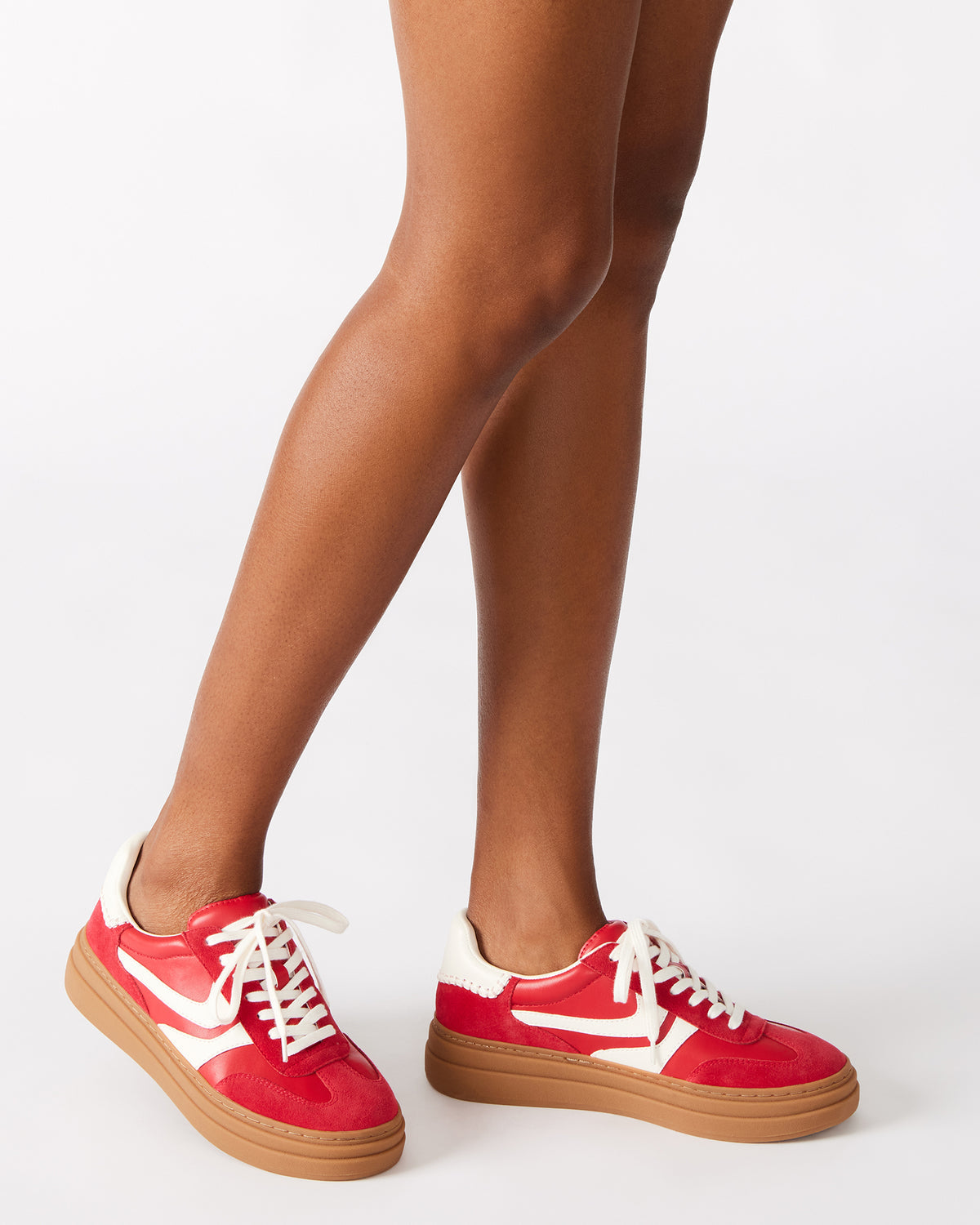 DODGE Red Multi Low-Top Platform Women's Sneaker