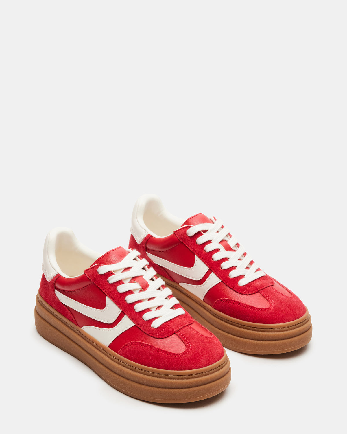 DODGE Red Multi Low-Top Platform Women's Sneaker