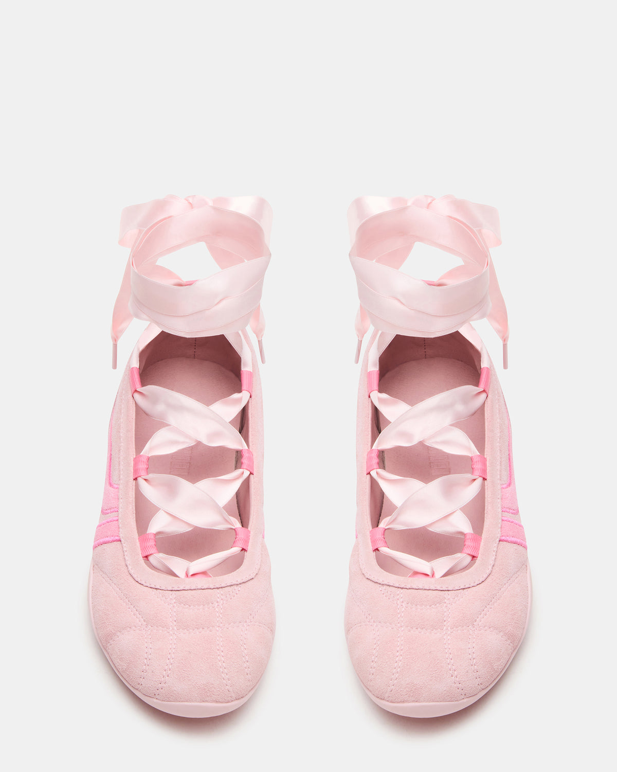 PROMISE Pink Suede Low-Top Lace-Up Ribbon Women's Sneaker