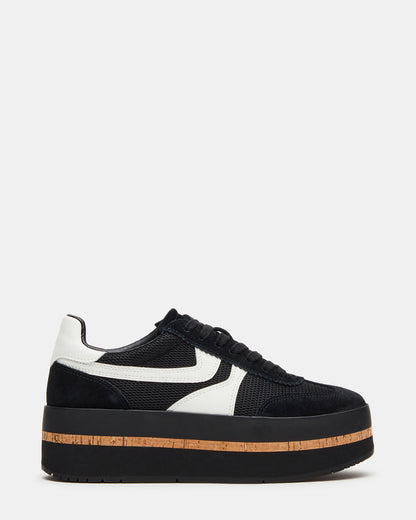 JUDGE Black Multi Platform Low-Top Lace-Up Women's Sneaker