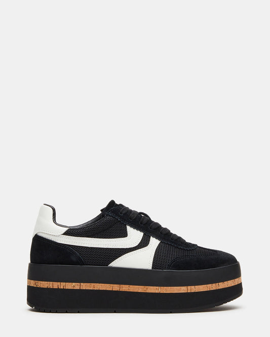 JUDGE Black Multi Platform Low-Top Lace-Up Women's Sneaker