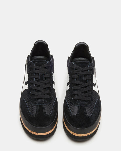 JUDGE Black Multi Platform Low-Top Lace-Up Women's Sneaker