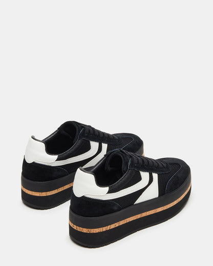 JUDGE Black Multi Platform Low-Top Lace-Up Women's Sneaker