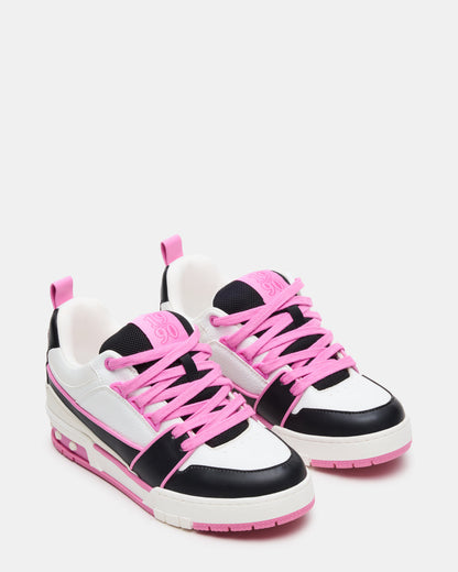 SKATER Black/Pink Low-Top Lace-Up Women's Sneaker