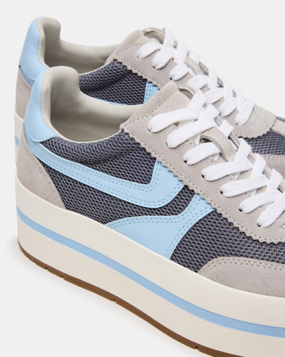 JUDGE Grey Multi Platform Low-Top Lace-Up Women's Sneaker