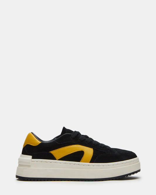 KICKFLIP Black Suede Platform Low-Top Sneaker | Women's Sneakers