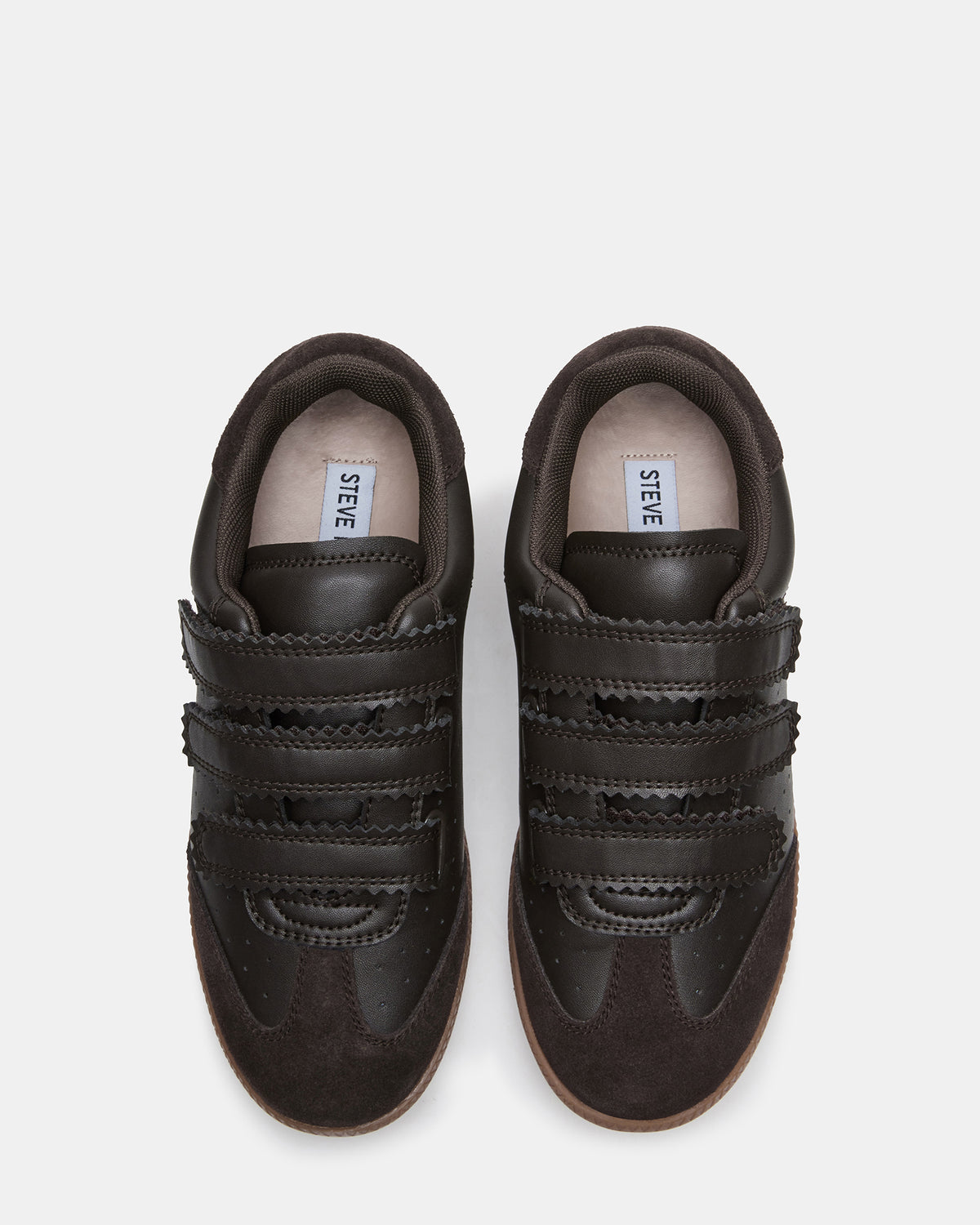 MOMENTUM Brown Suede Velcro Low-Top Women's Sneakers