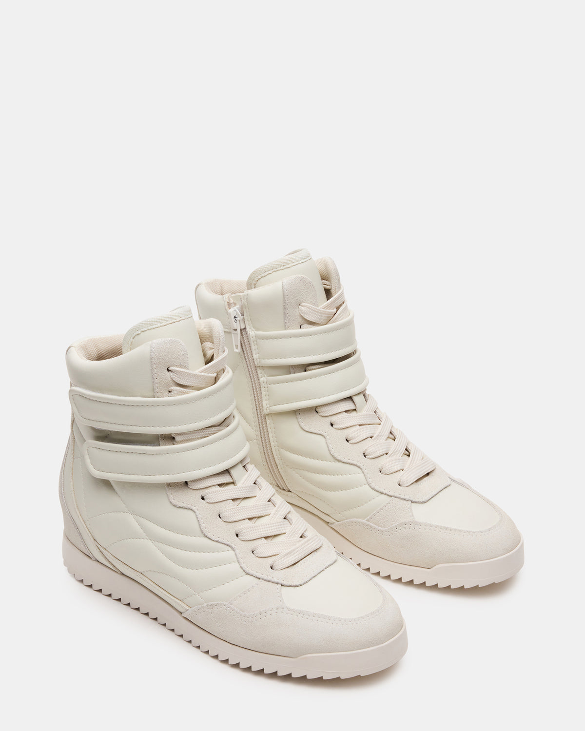 LIFTOFF White Leather Lace-Up High-Top Sneaker