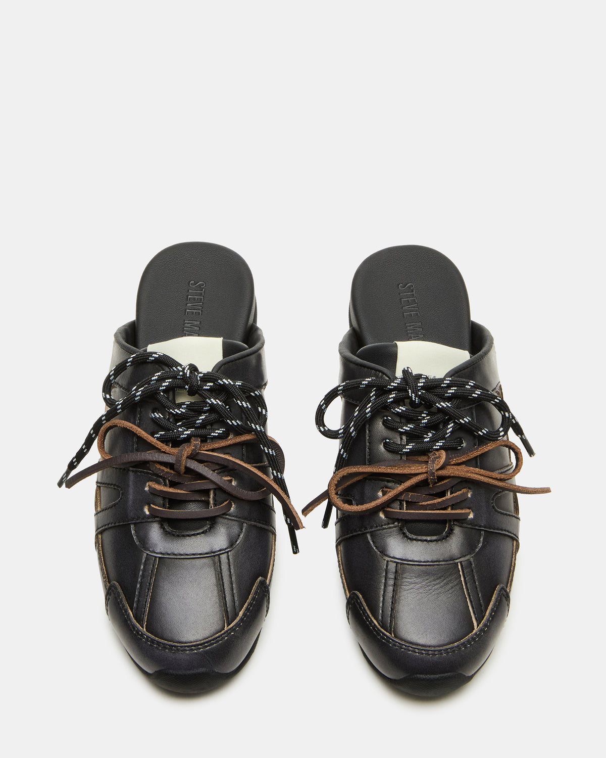 MAYSA Black Distressed Women's Low-Top Slip-On Mule Sneakers