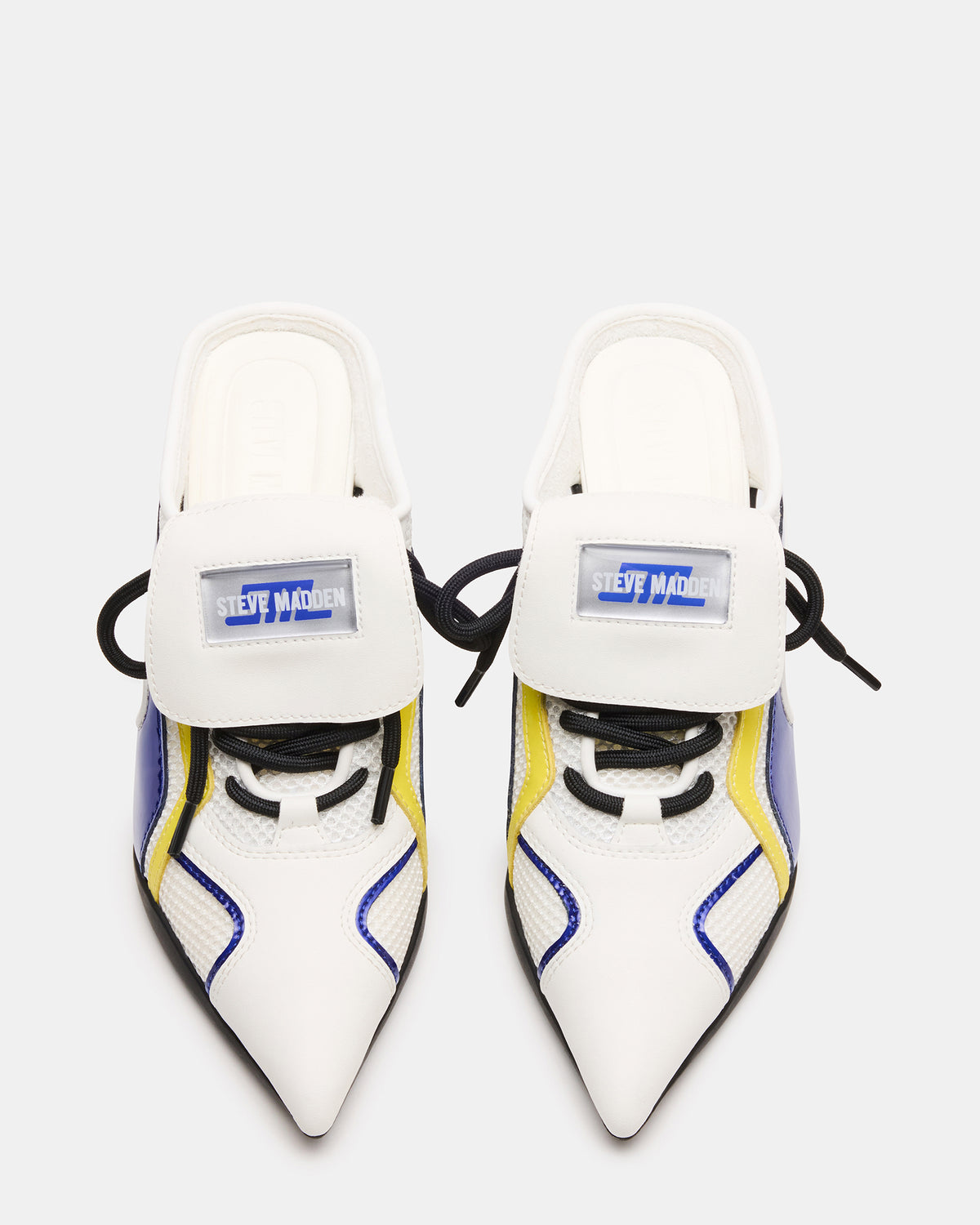 SHEVRON Blue Multi Pointed-Toe Lace-Up Women's Sneaker