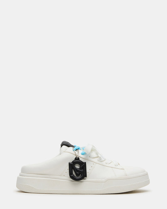 MARNEY White/Black Low-Top Lace-Up Mule Women's Sneaker