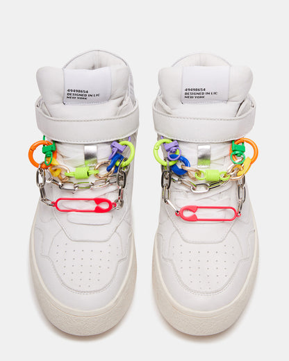 EMILEE White Leather High Top Lace Up Sneaker | Women's Sneakers