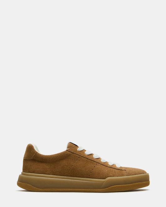 STRIVE Tan Suede Low-Top Lace-Up Sneaker | Women's Sneakers