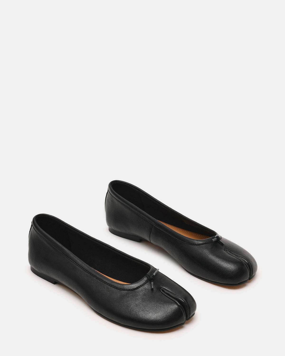 CALICO Black Leather Split Toe Tabi Women's Ballet Flat