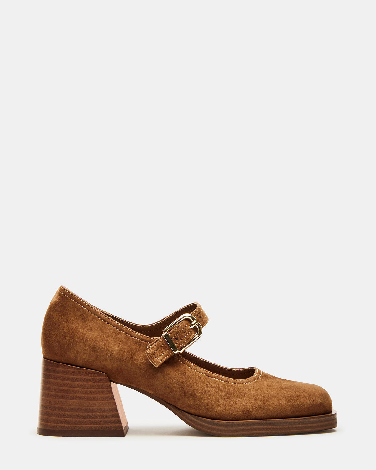 LISBON Chestnut Suede Square-Toe Mary Jane Women's Loafer