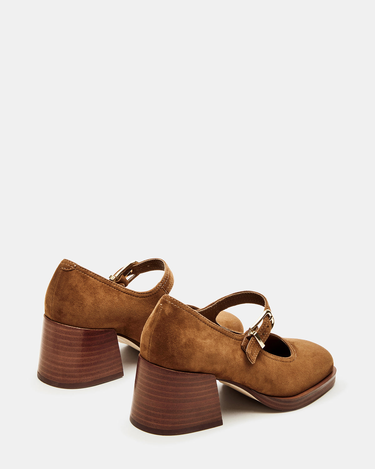 LISBON Chestnut Suede Square-Toe Mary Jane Women's Loafer