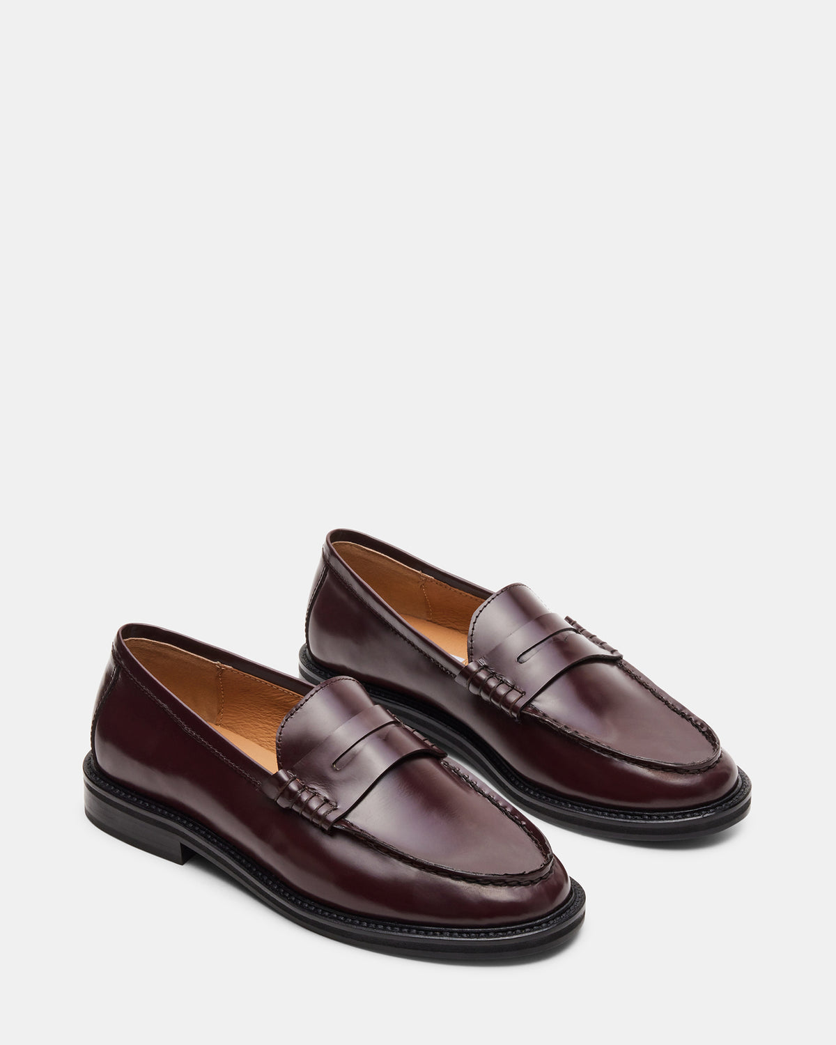 MADISON Burgundy Box Leather Women's Penny Loafer