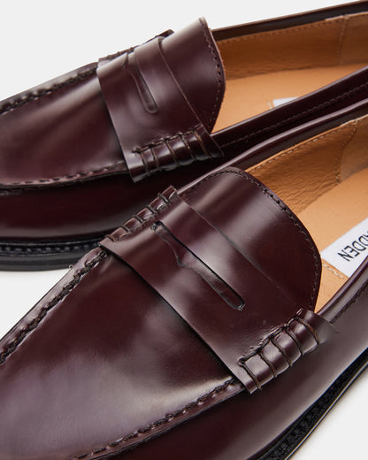 MADISON Burgundy Box Leather Women's Penny Loafer