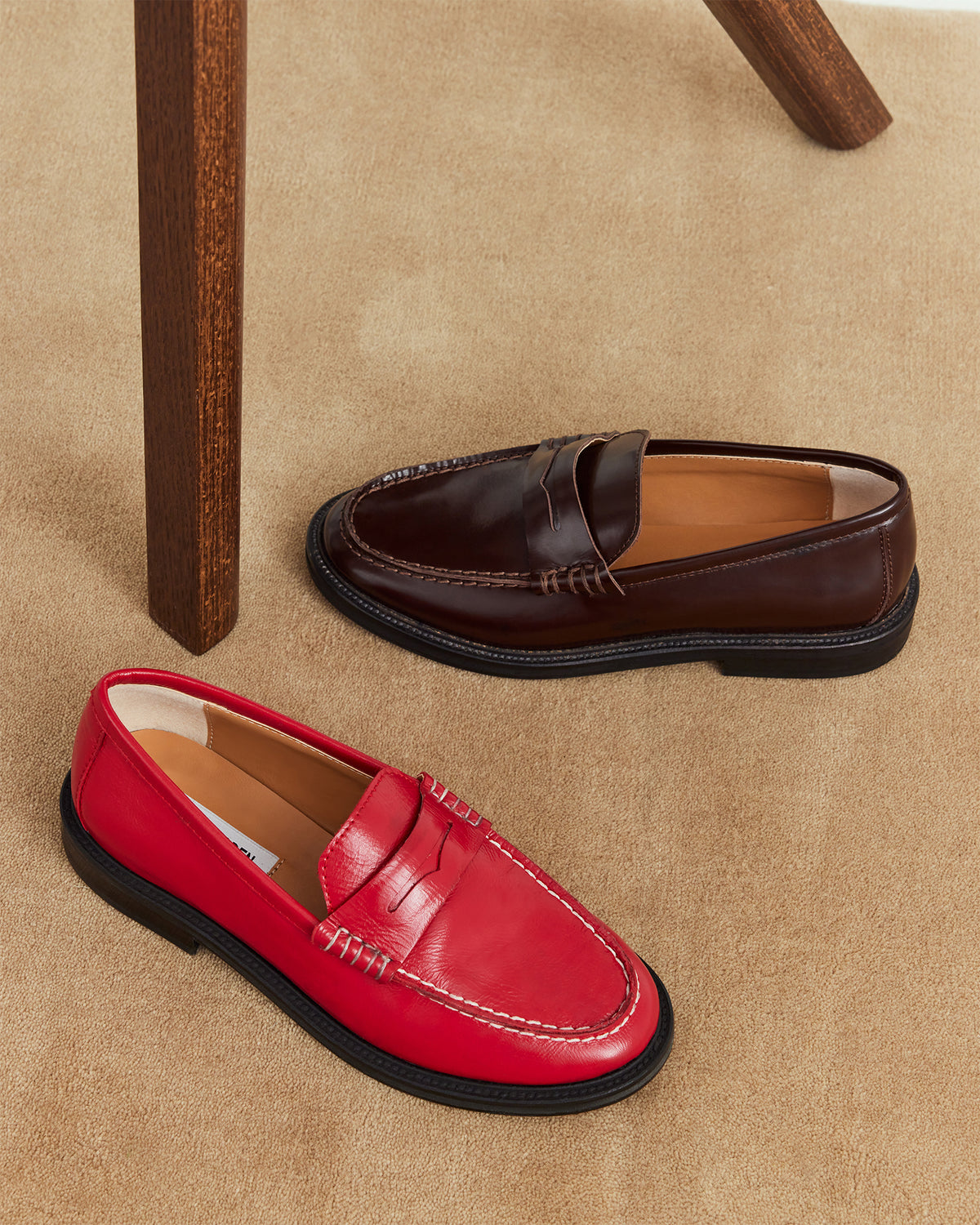 MADISON Burgundy Box Leather Women's Penny Loafer
