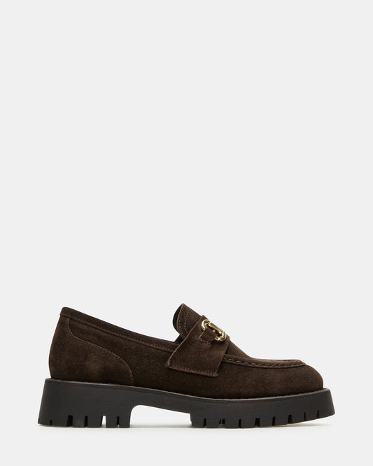 LANDO Brown Suede Lug Women's Loafer