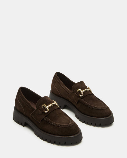 LANDO Brown Suede Lug Women's Loafer