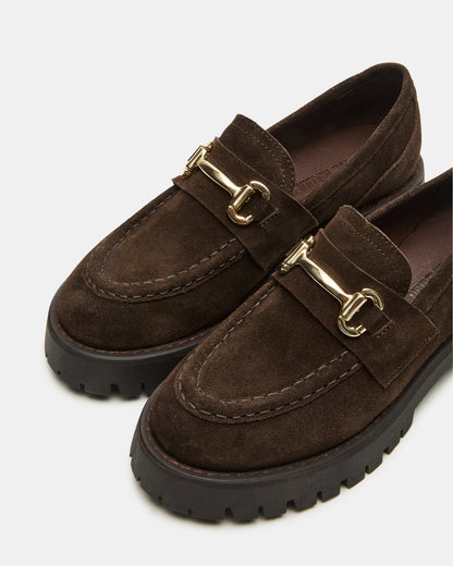 LANDO Brown Suede Lug Women's Loafer