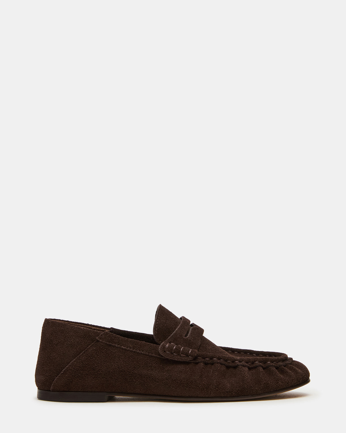 ROGER Chocolate Brown Suede Slip-On Women's Loafer