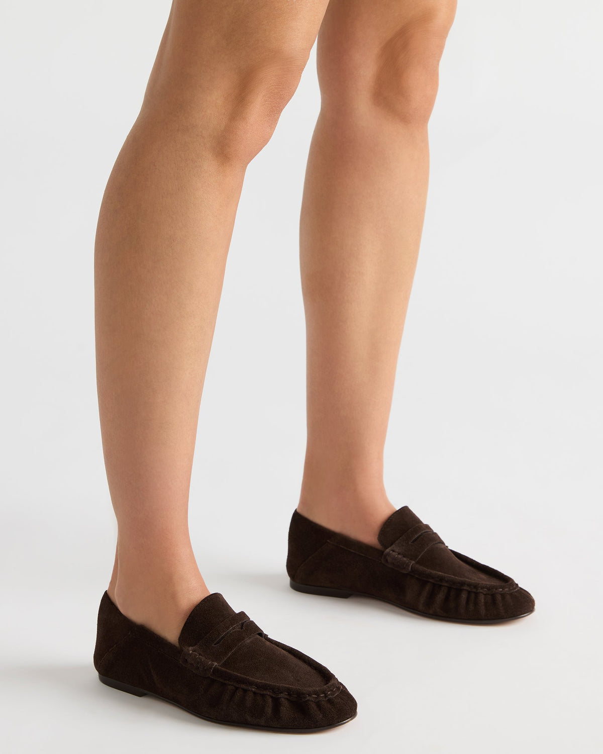 ROGER Chocolate Brown Suede Slip-On Women's Loafer